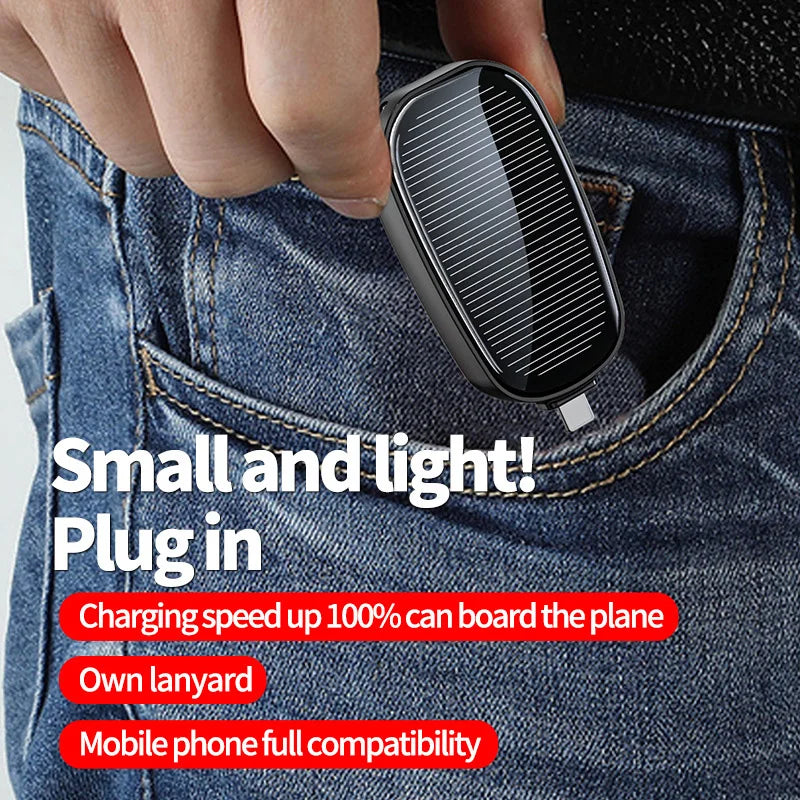 Power Up Your Adventures: The Solar Mini Power Bank Key Ring – Charge On-the-Go with a Splash of Fun!